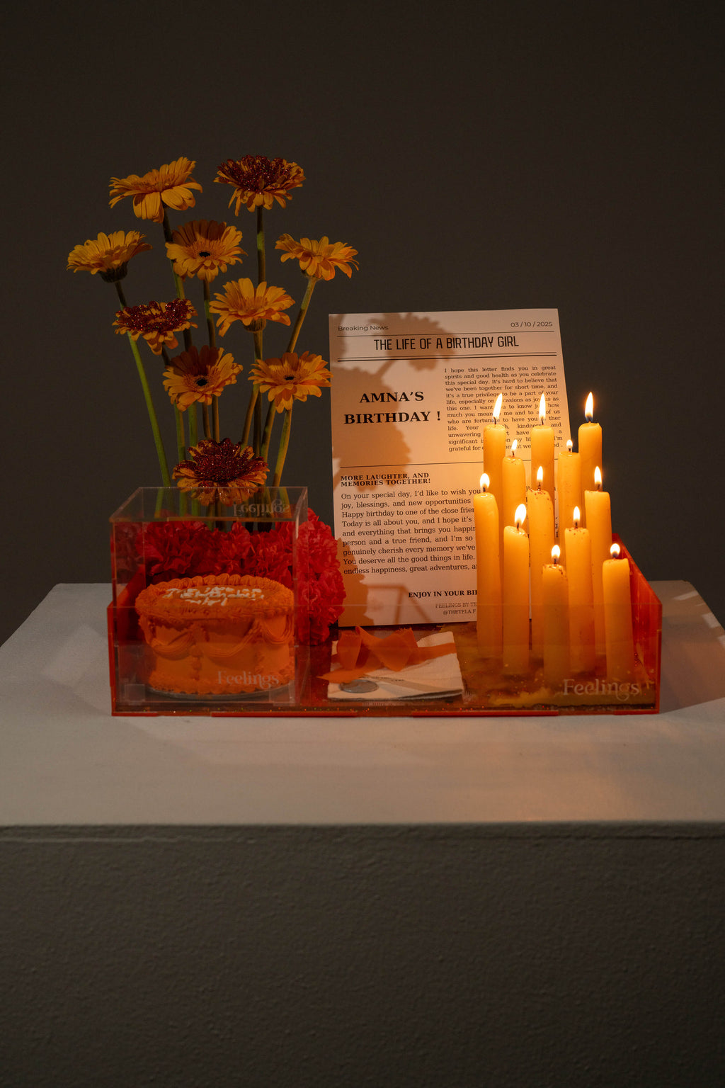 Glitter Theme Candle Arrangement