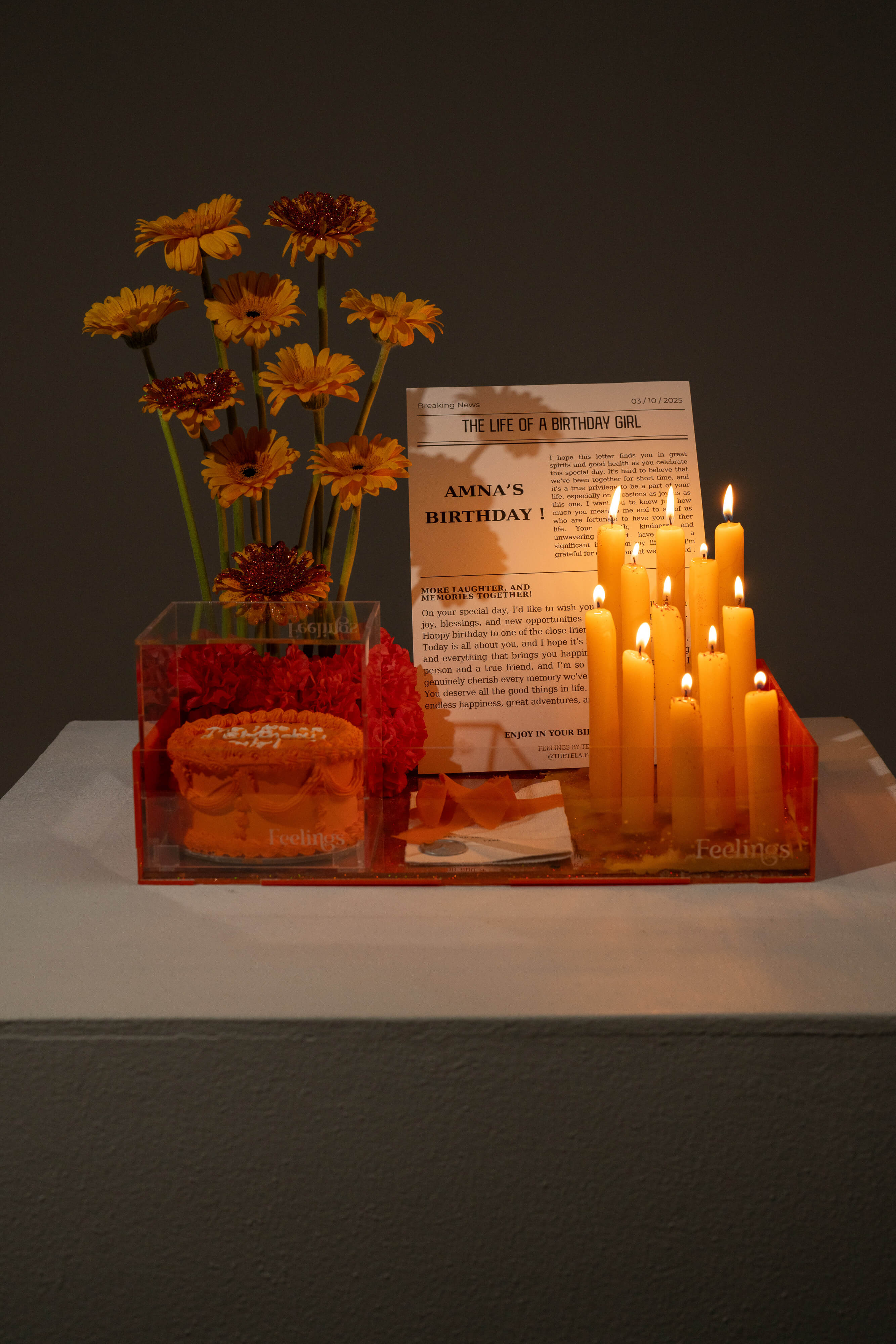 Glitter Theme Candle Arrangement