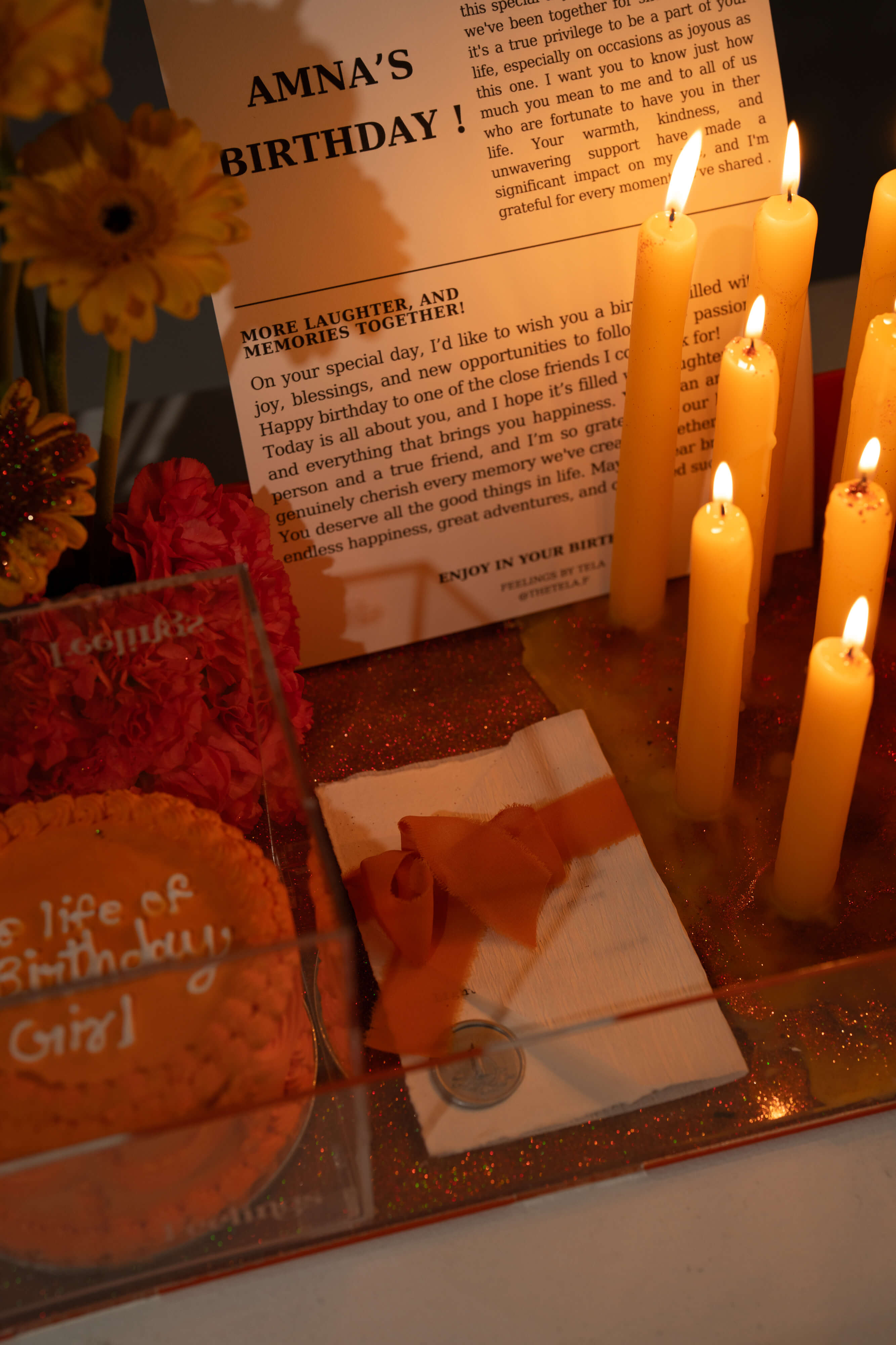 Glitter Theme Candle Arrangement
