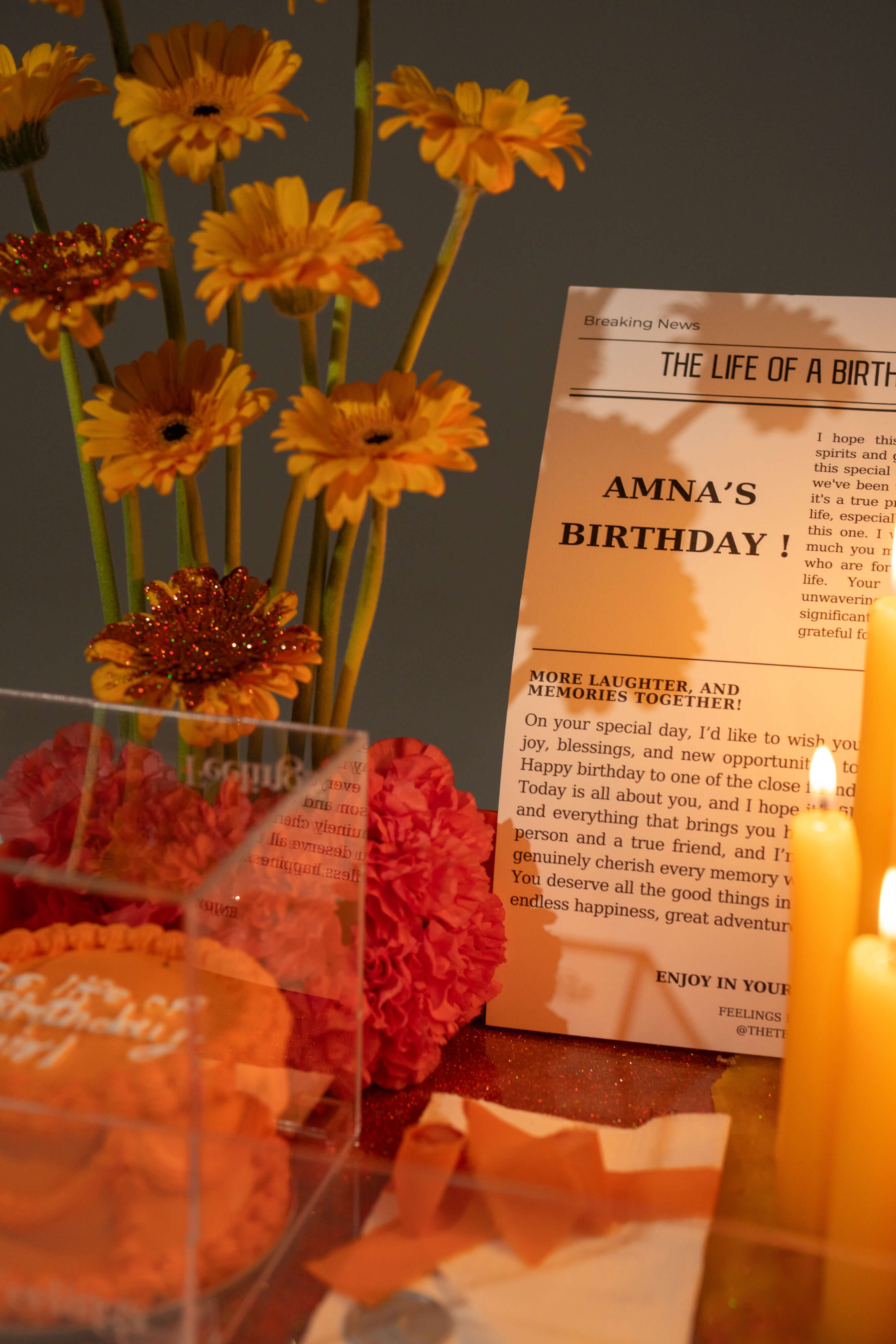 Glitter Theme Candle Arrangement