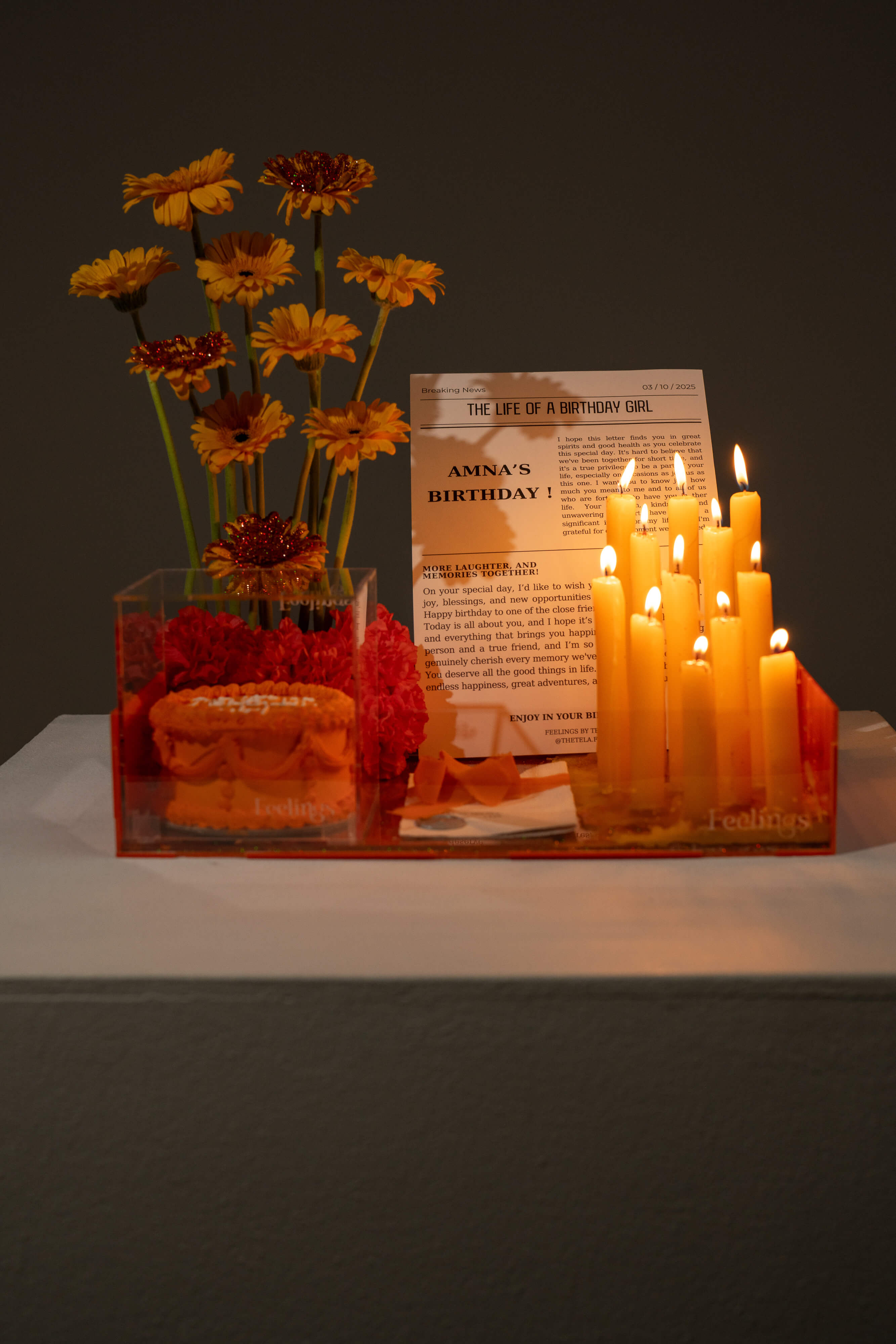 Glitter Theme Candle Arrangement