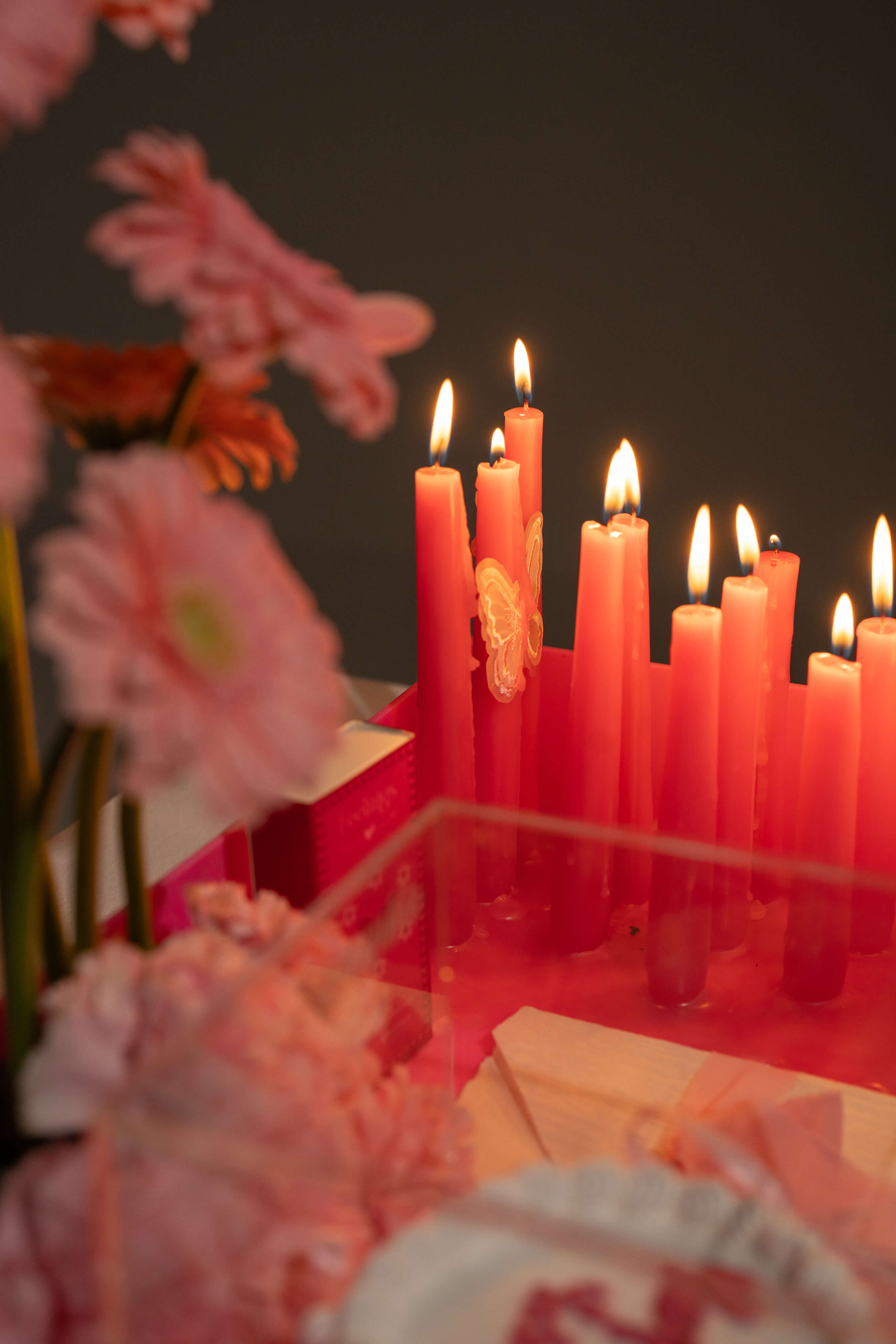 Pink Theme Candle Arrangement