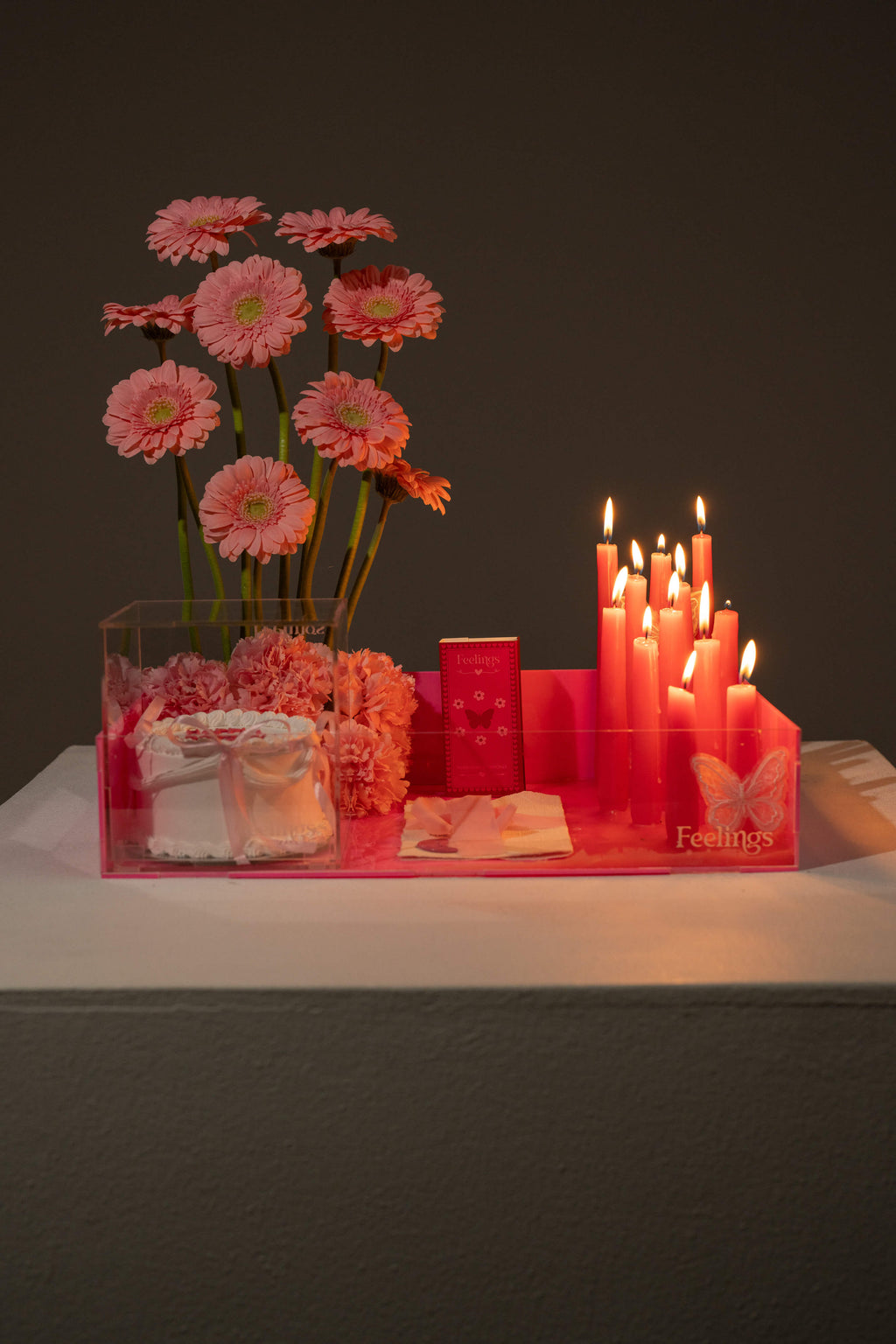 Pink Theme Candle Arrangement