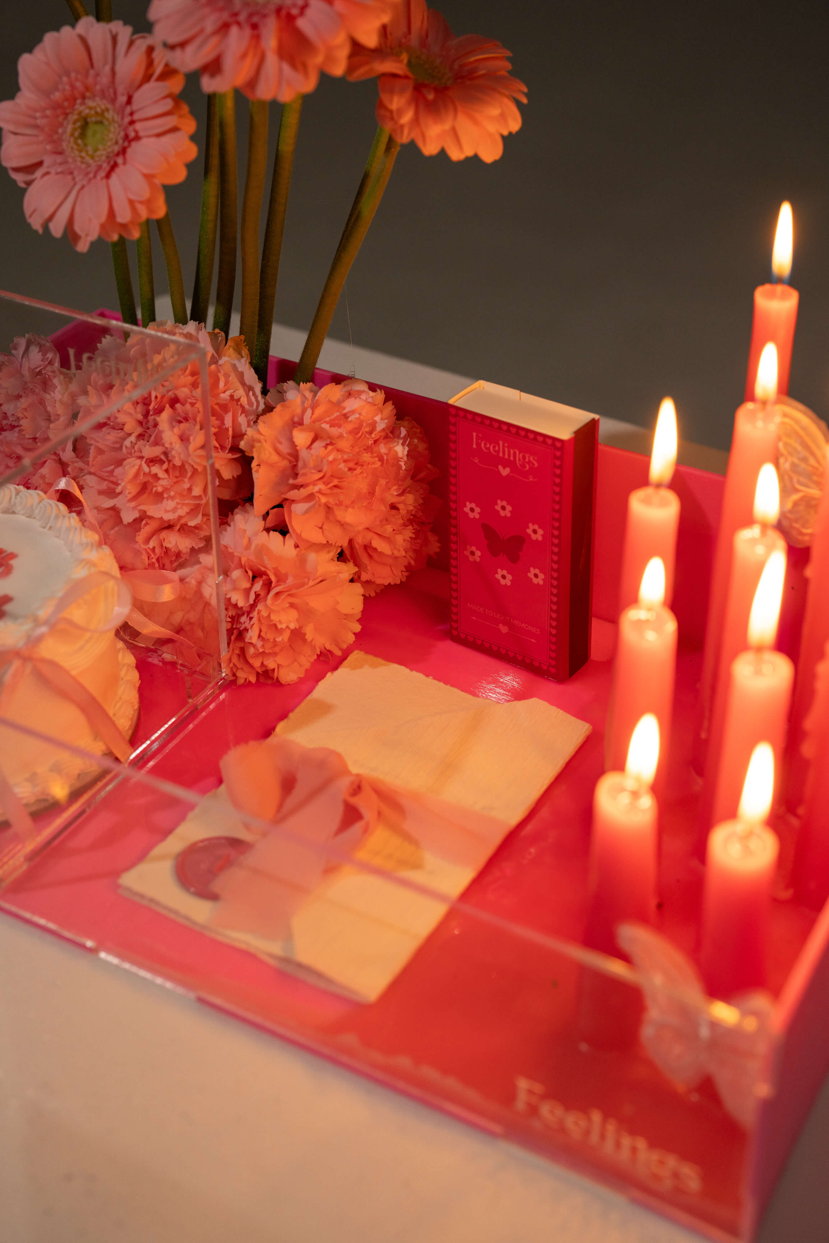Pink Theme Candle Arrangement