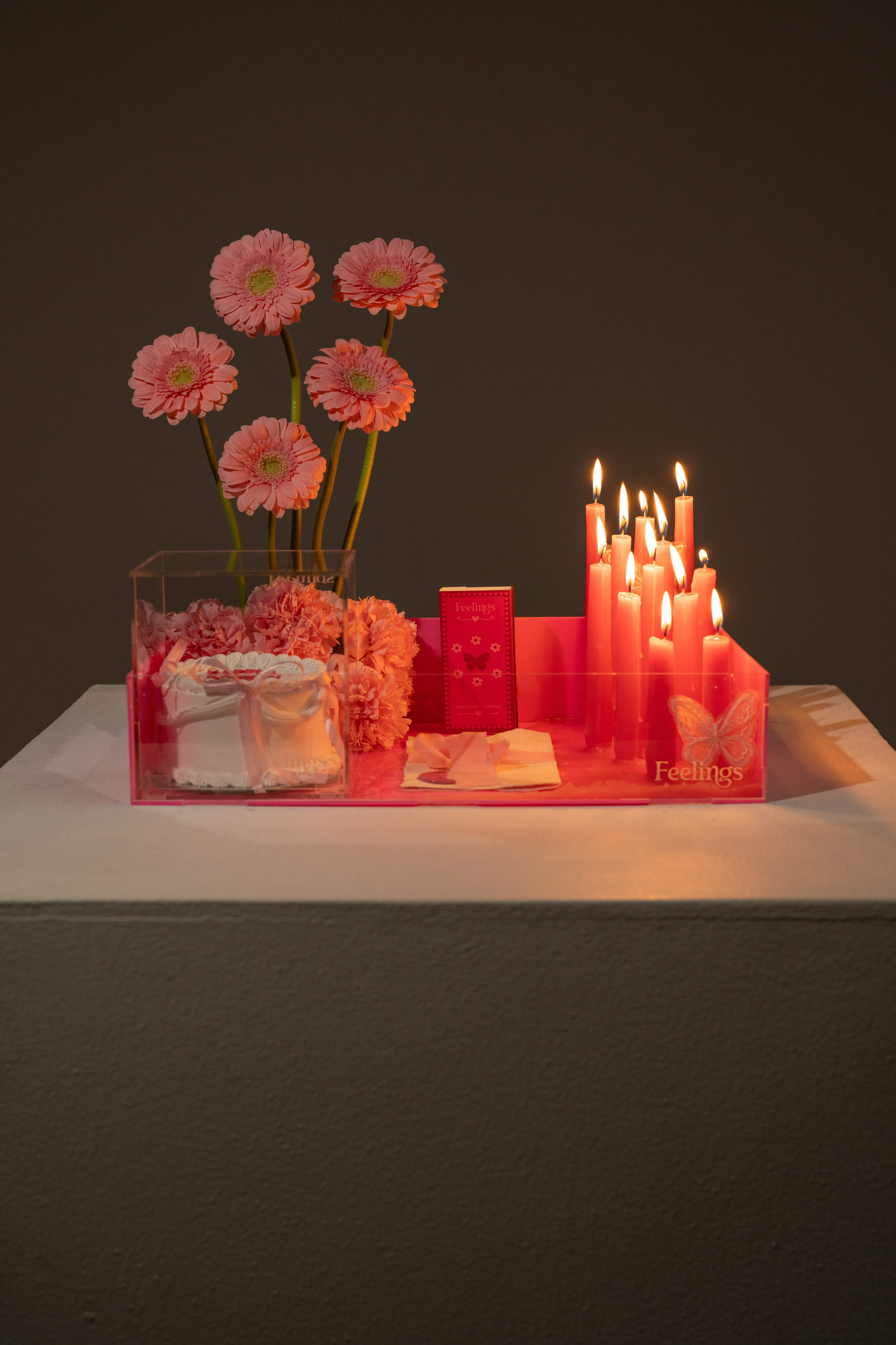 Pink Theme Candle Arrangement