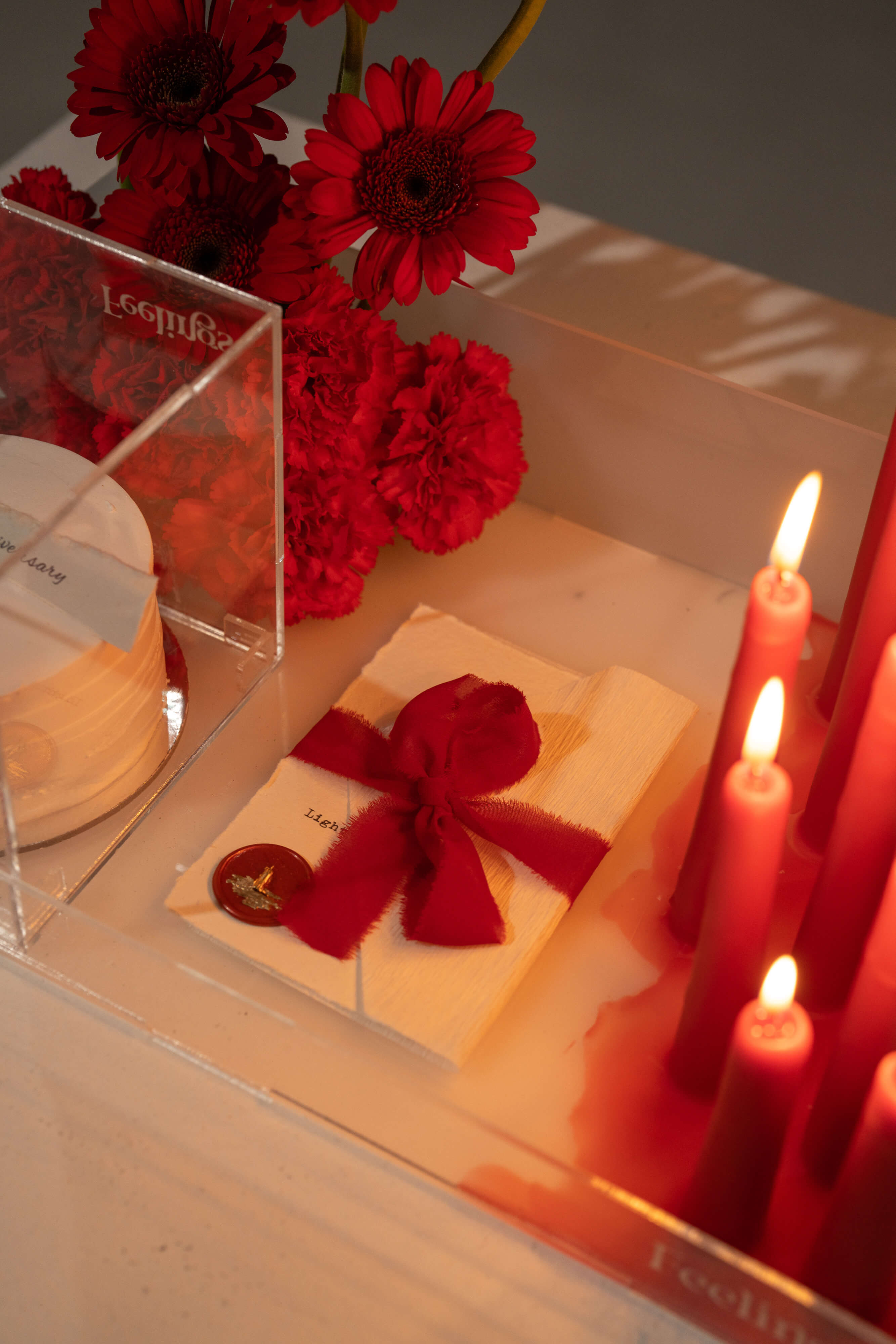 Red Theme Candle Arrangement