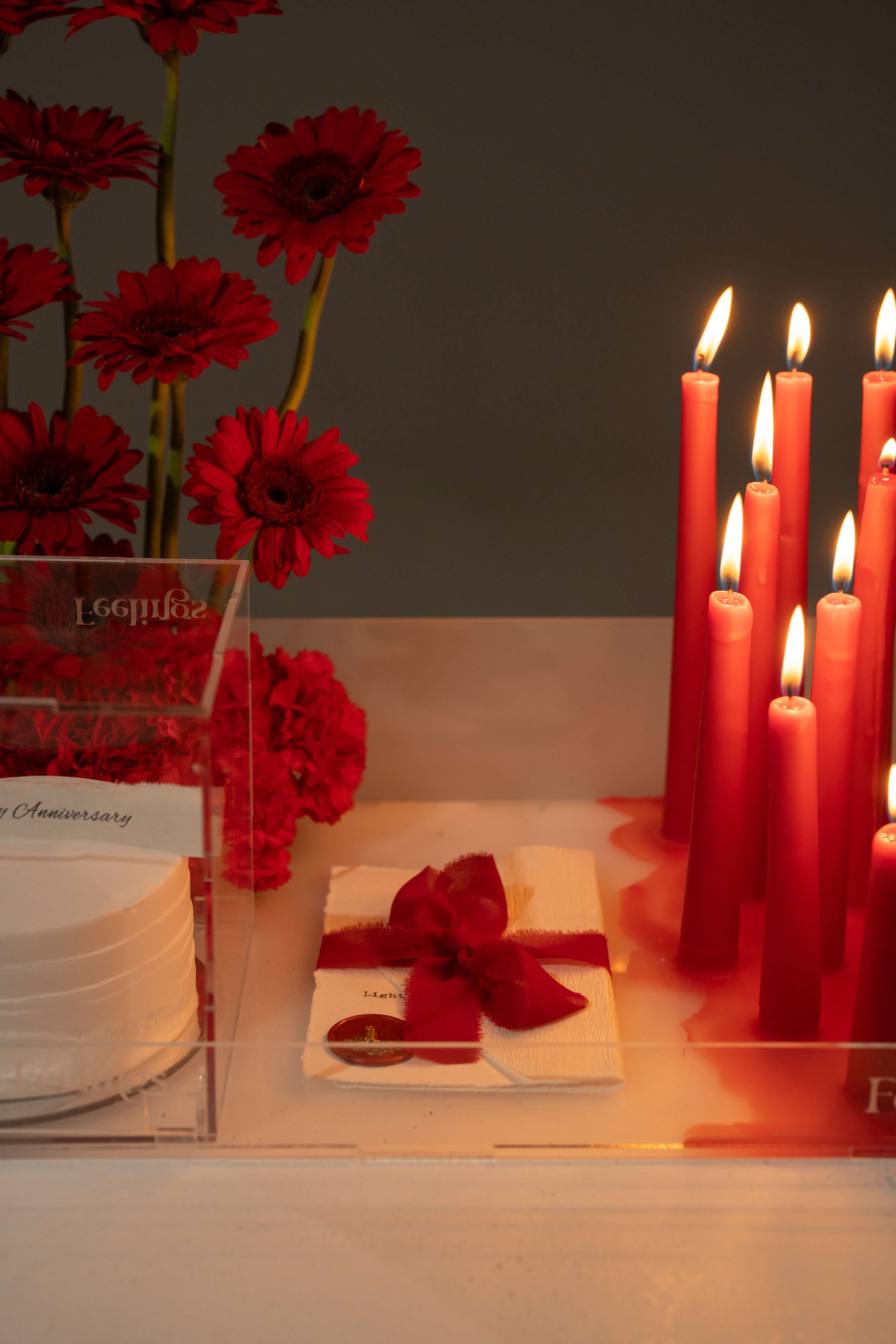 Red Theme Candle Arrangement