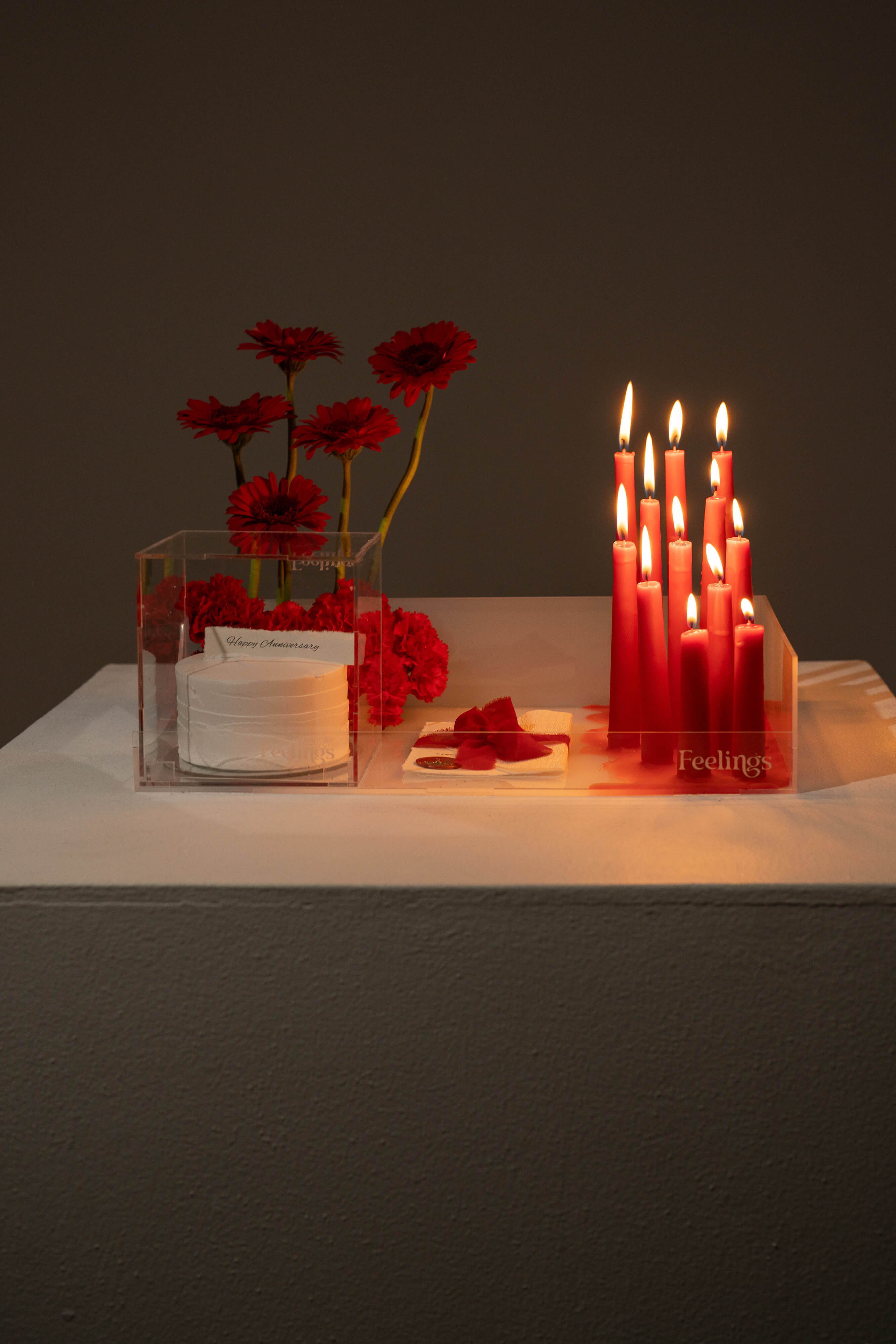 Red Theme Candle Arrangement