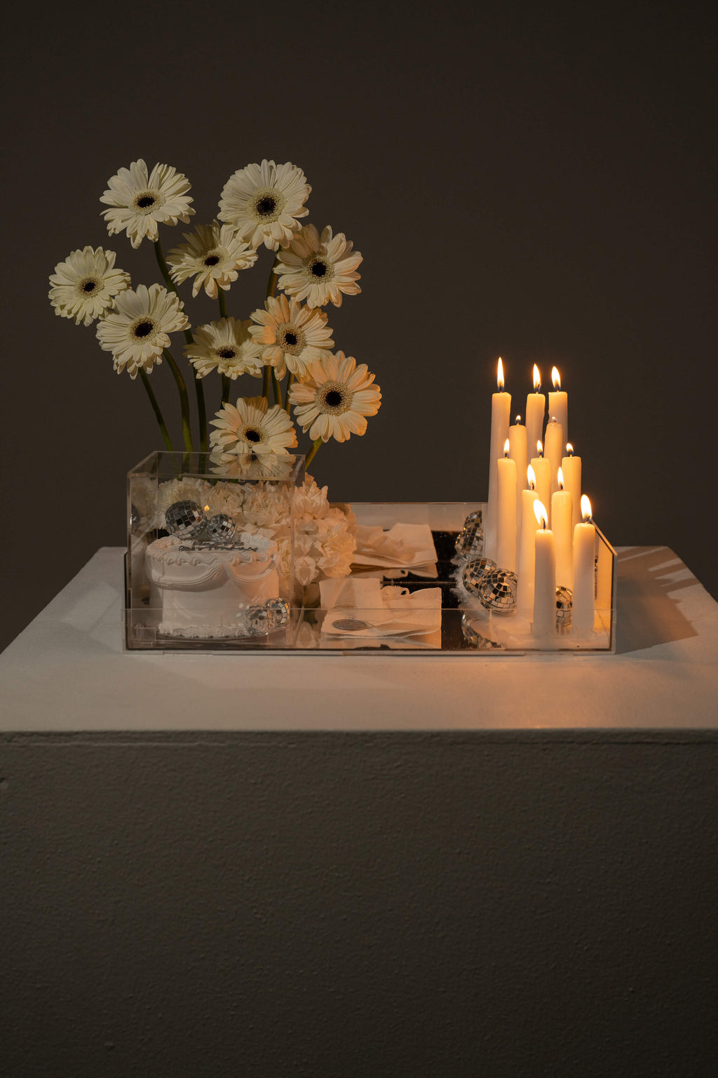 Disco Ball Theme Candle Arrangement