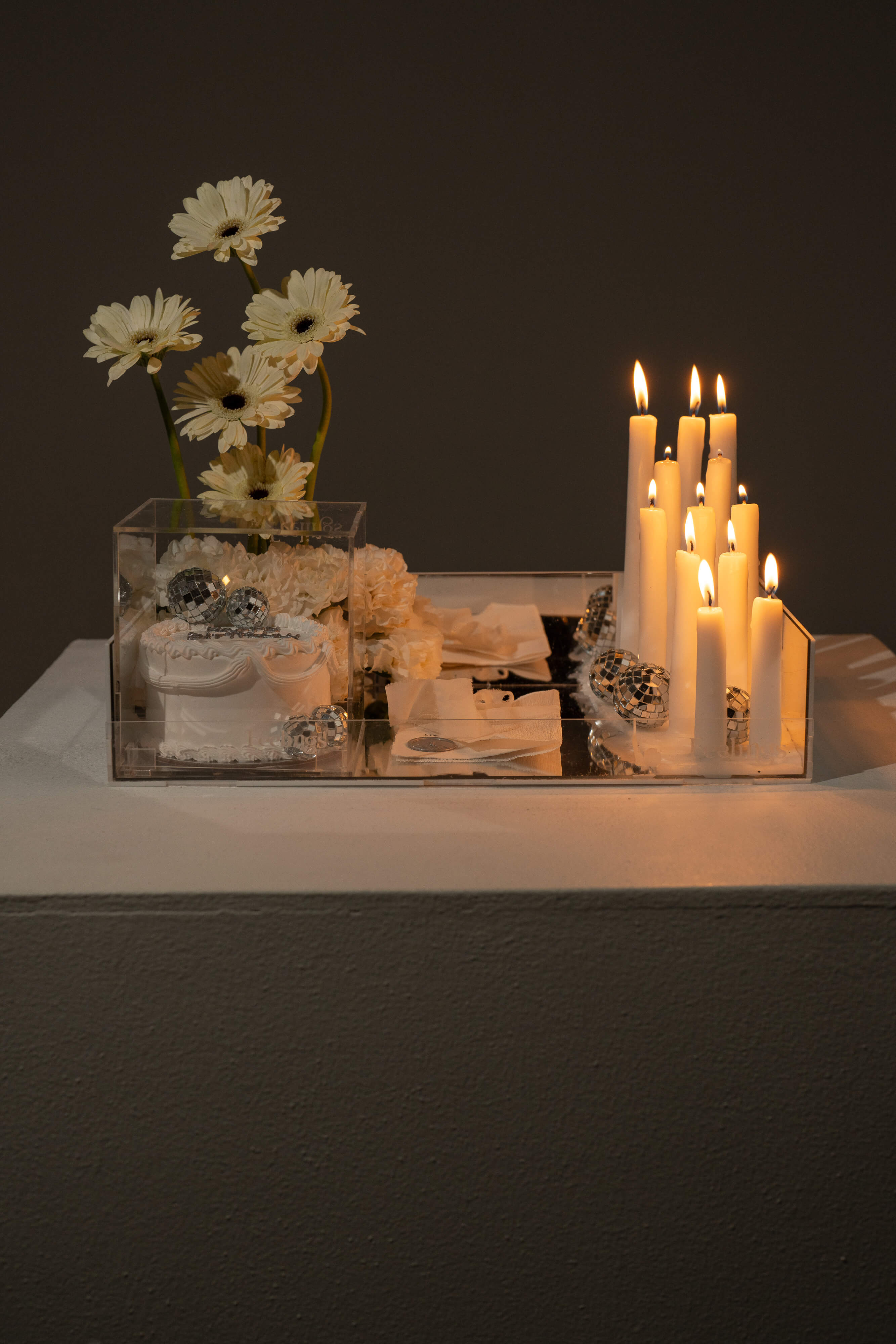 Disco Ball Theme Candle Arrangement