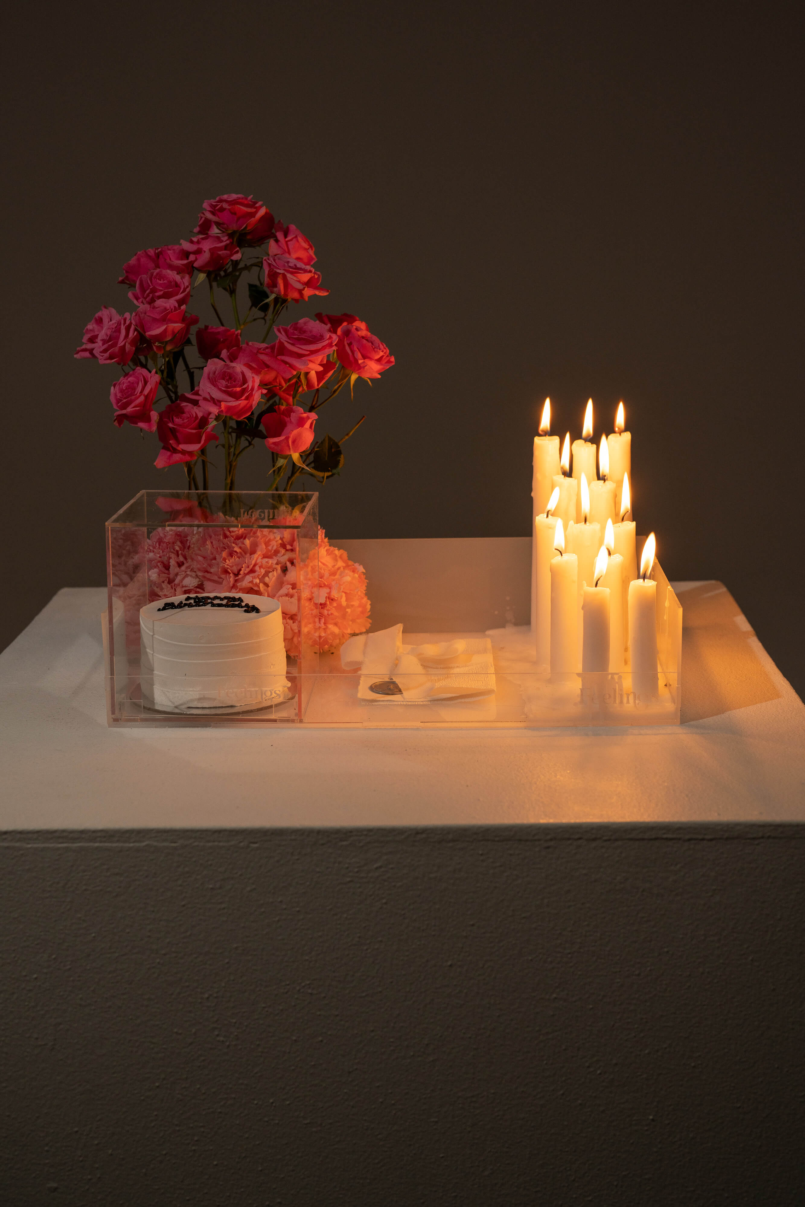 Baby Rose Theme Candle Arrangement