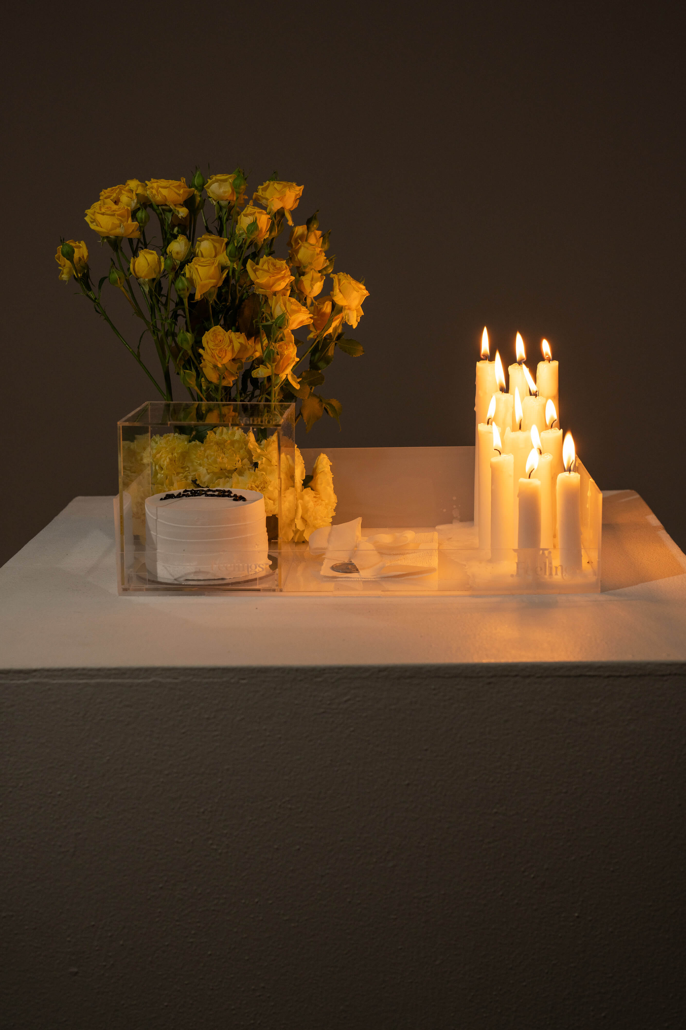 Baby Rose Theme Candle Arrangement