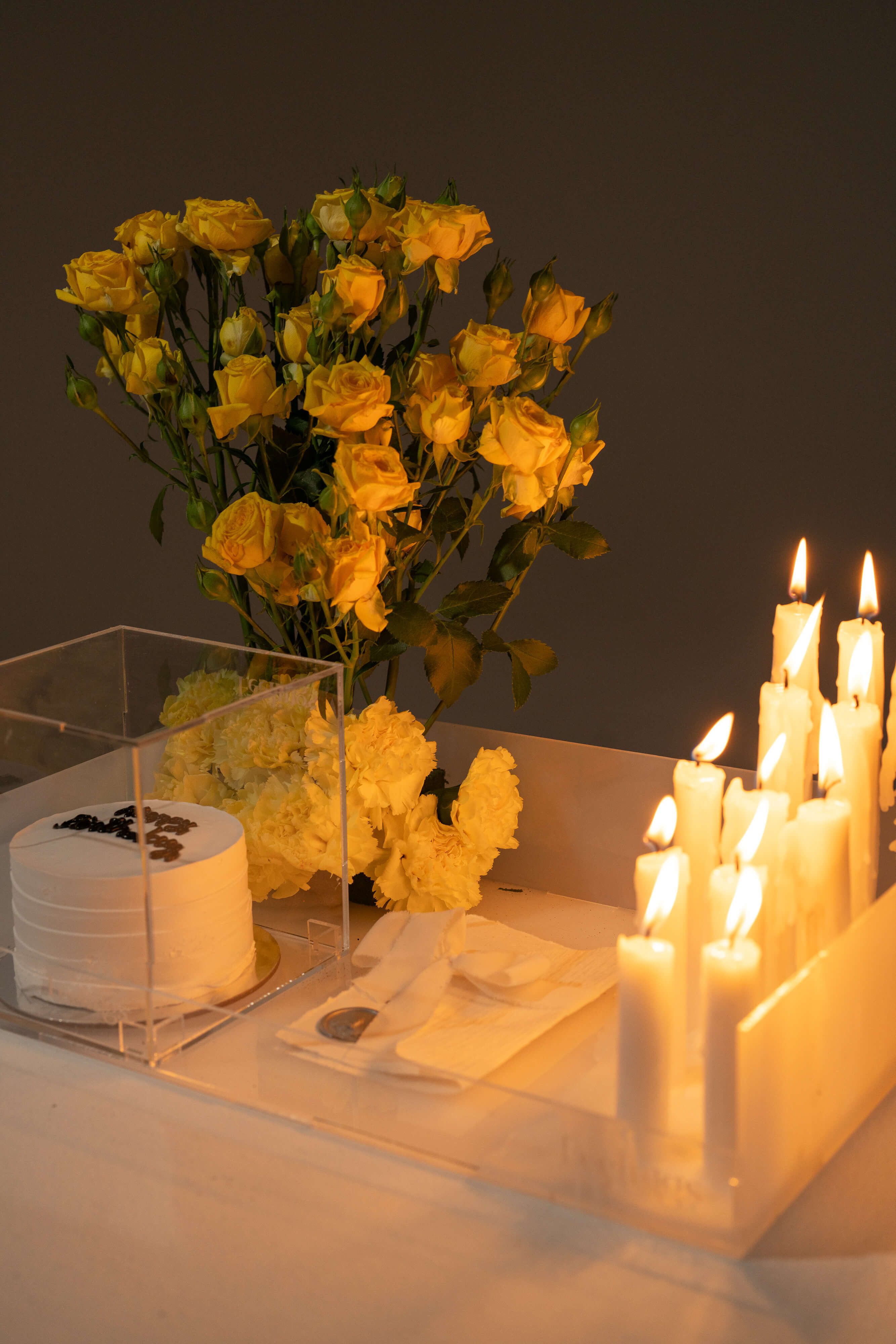 Baby Rose Theme Candle Arrangement