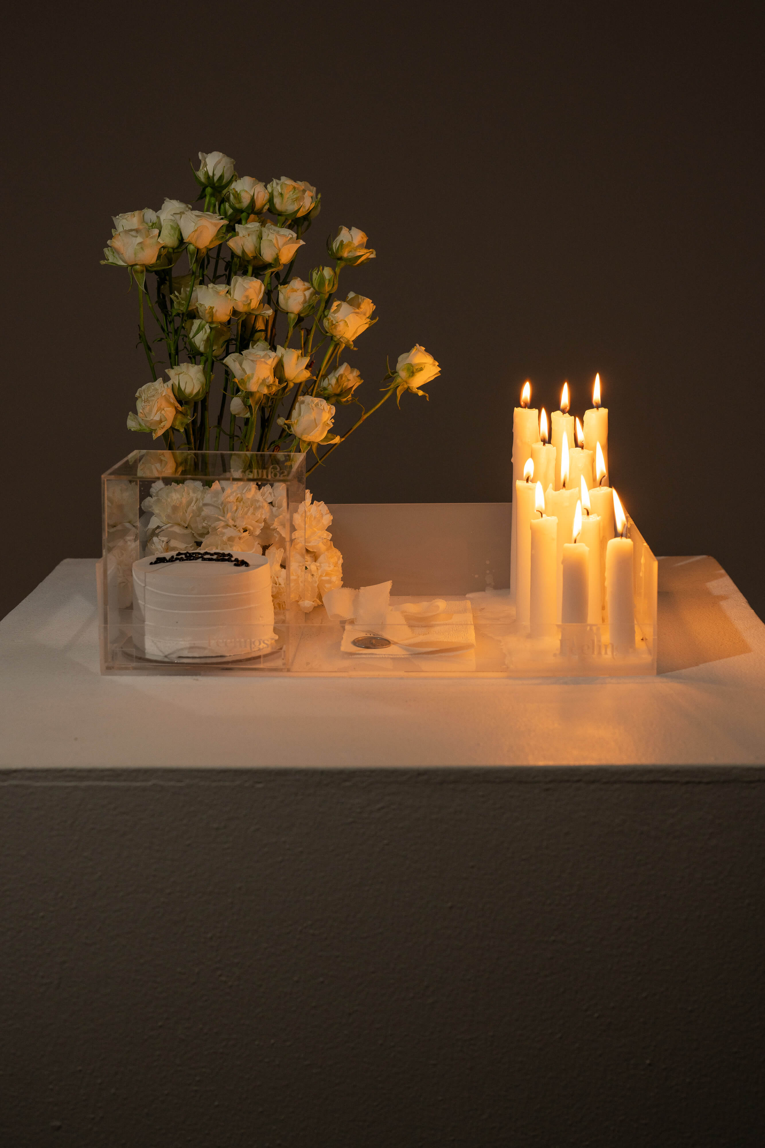 Baby Rose Theme Candle Arrangement