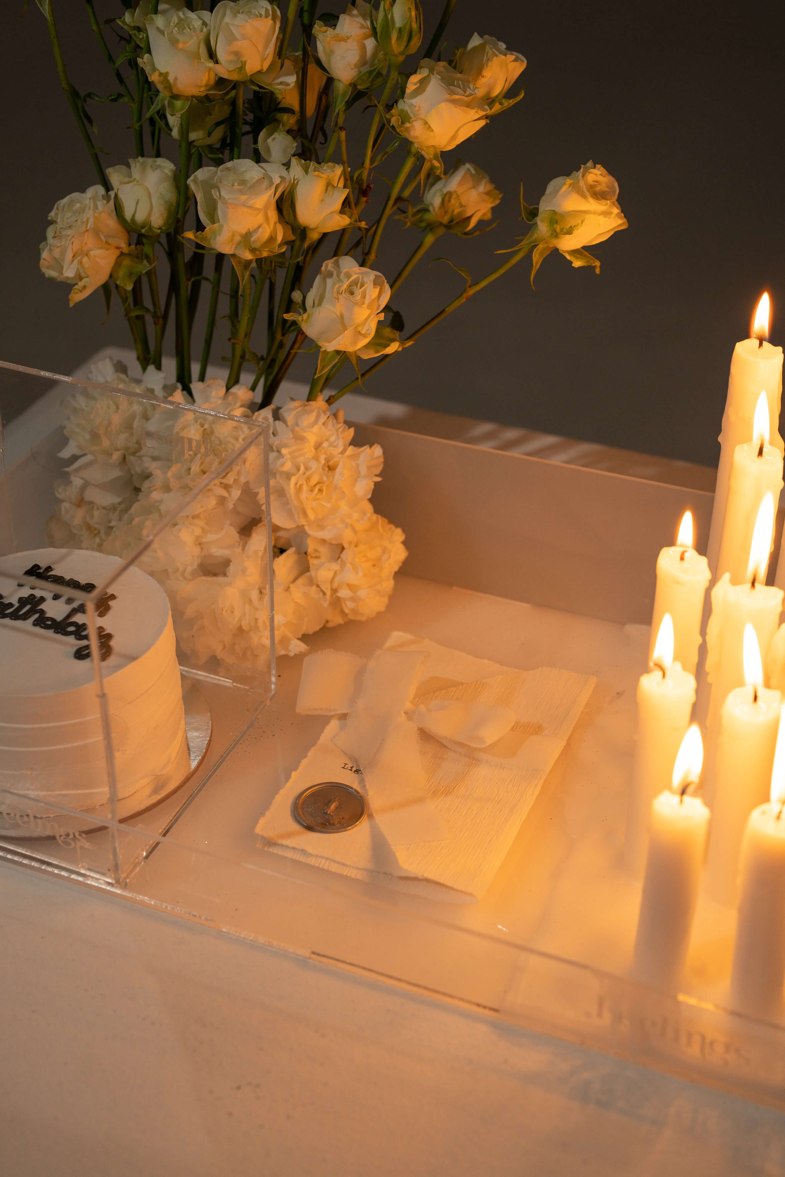Baby Rose Theme Candle Arrangement